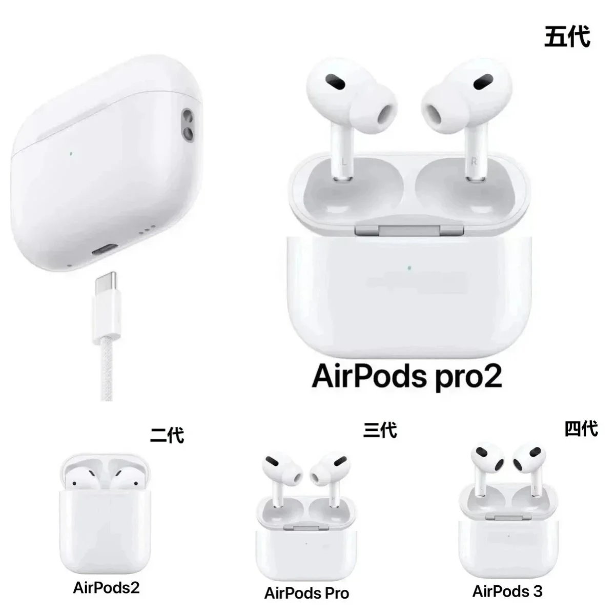 Apple AirPods Pro 2 Wireless Bluetooth Earbuds White