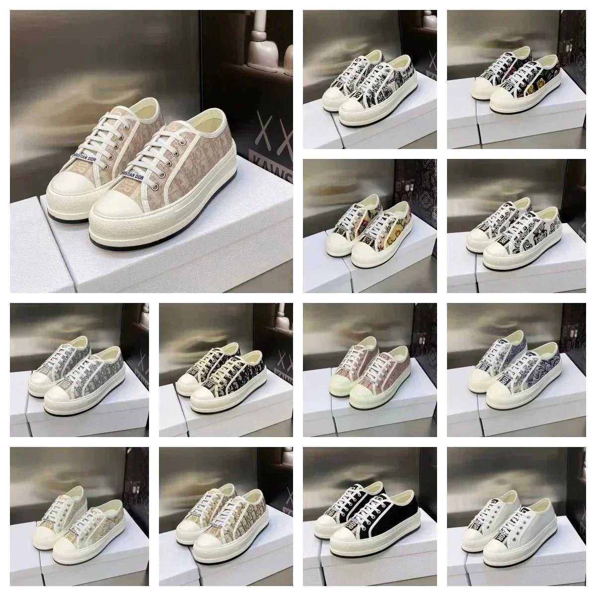 Dior Walk'n'Dior Canvas Sneakers Multicolor