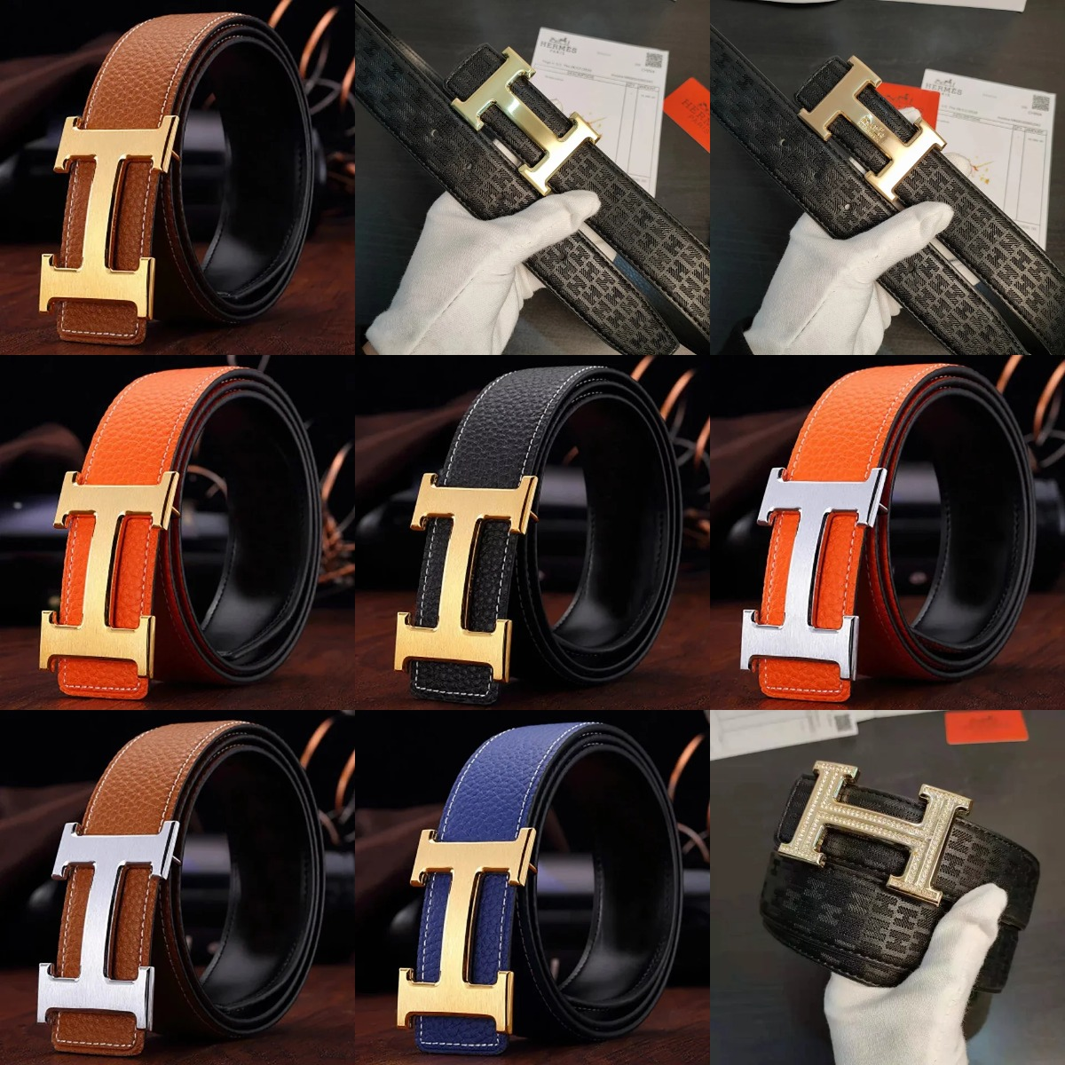 Hermes Constance H Buckle Reversible Leather Belt Multicolor