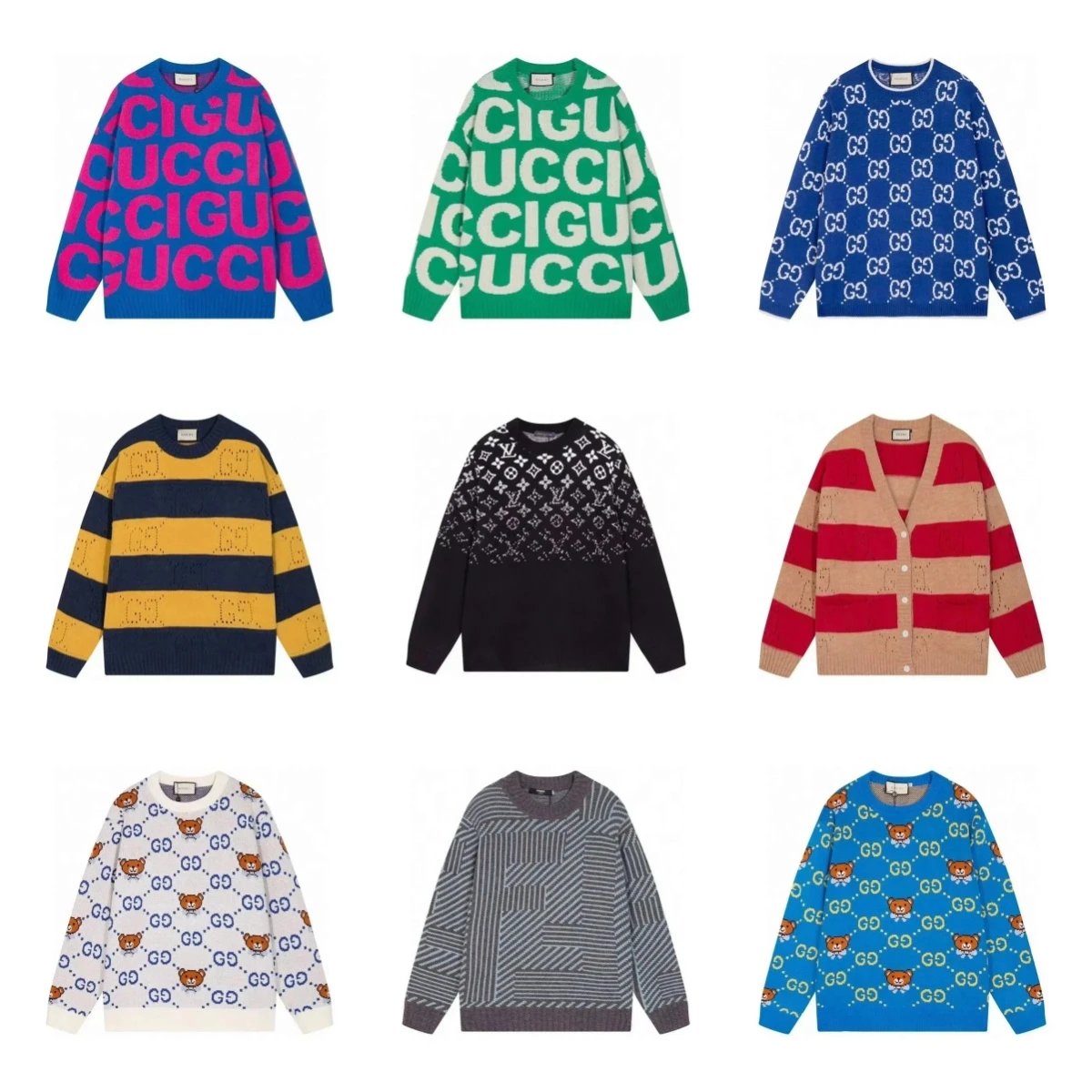 Gucci GG Monogram Knitwear Luxury Sweaters Multicolor