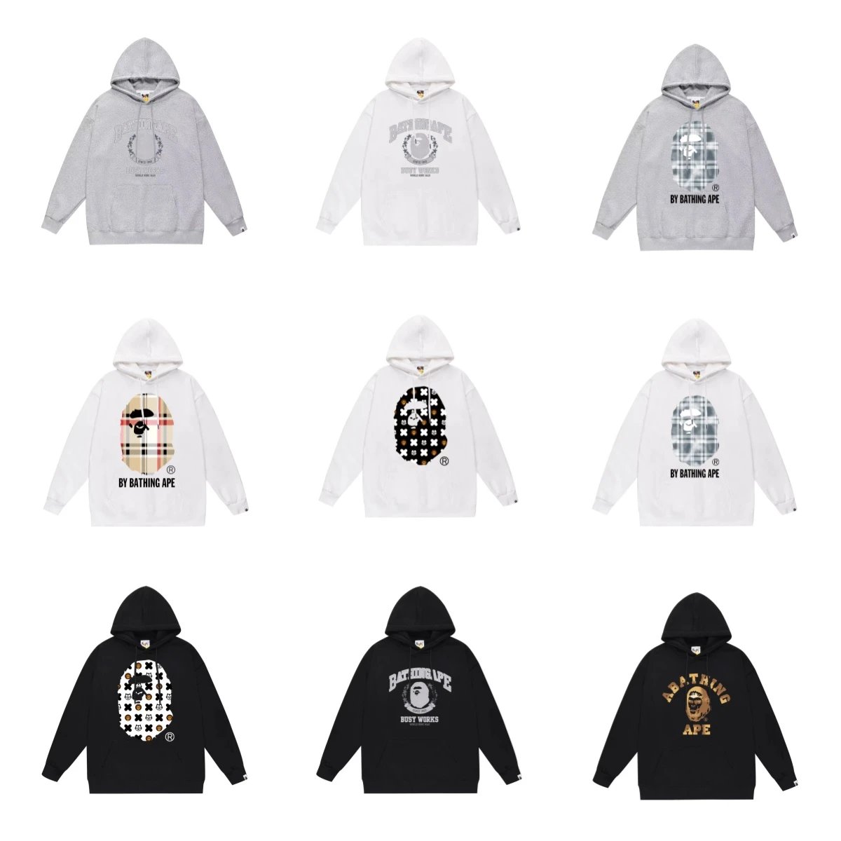 A Bathing Ape BAPE Graphic Print Streetwear Hoodie Multicolor