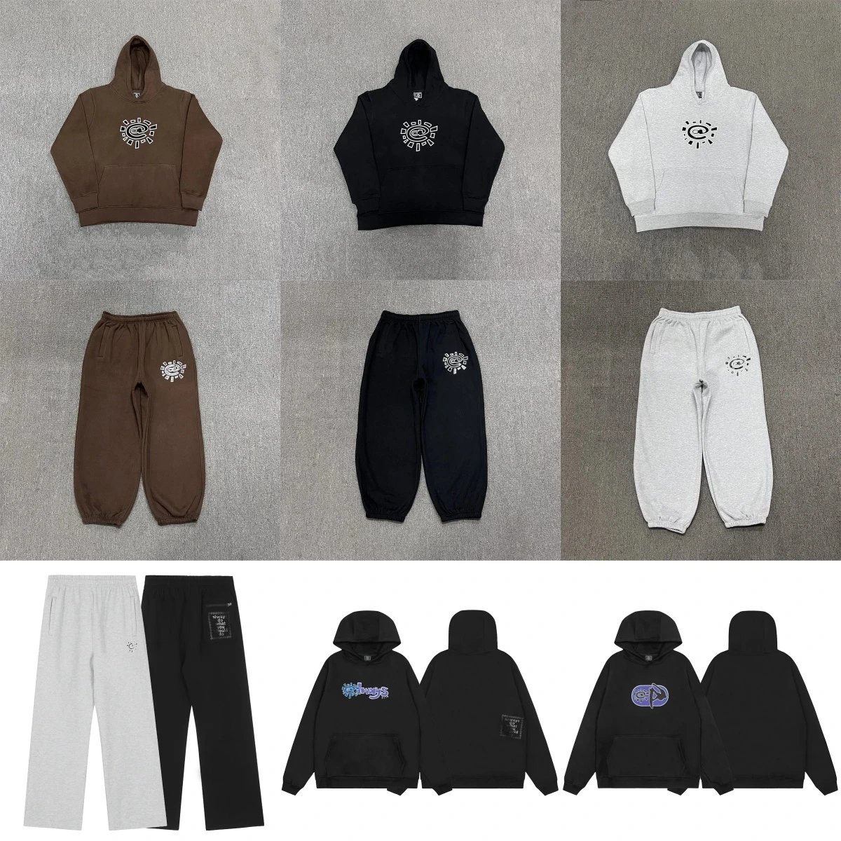 Always Do What You Should Do Always Sun Graphic Streetwear Tracksuit Set Multicolor