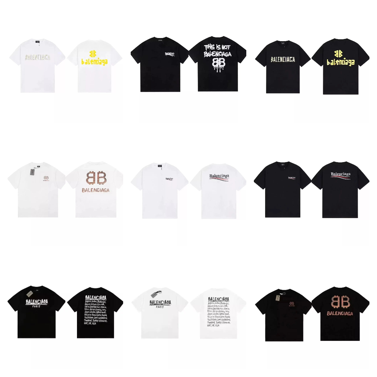 Balenciaga Graphic Print Oversized T-Shirt Multicolor