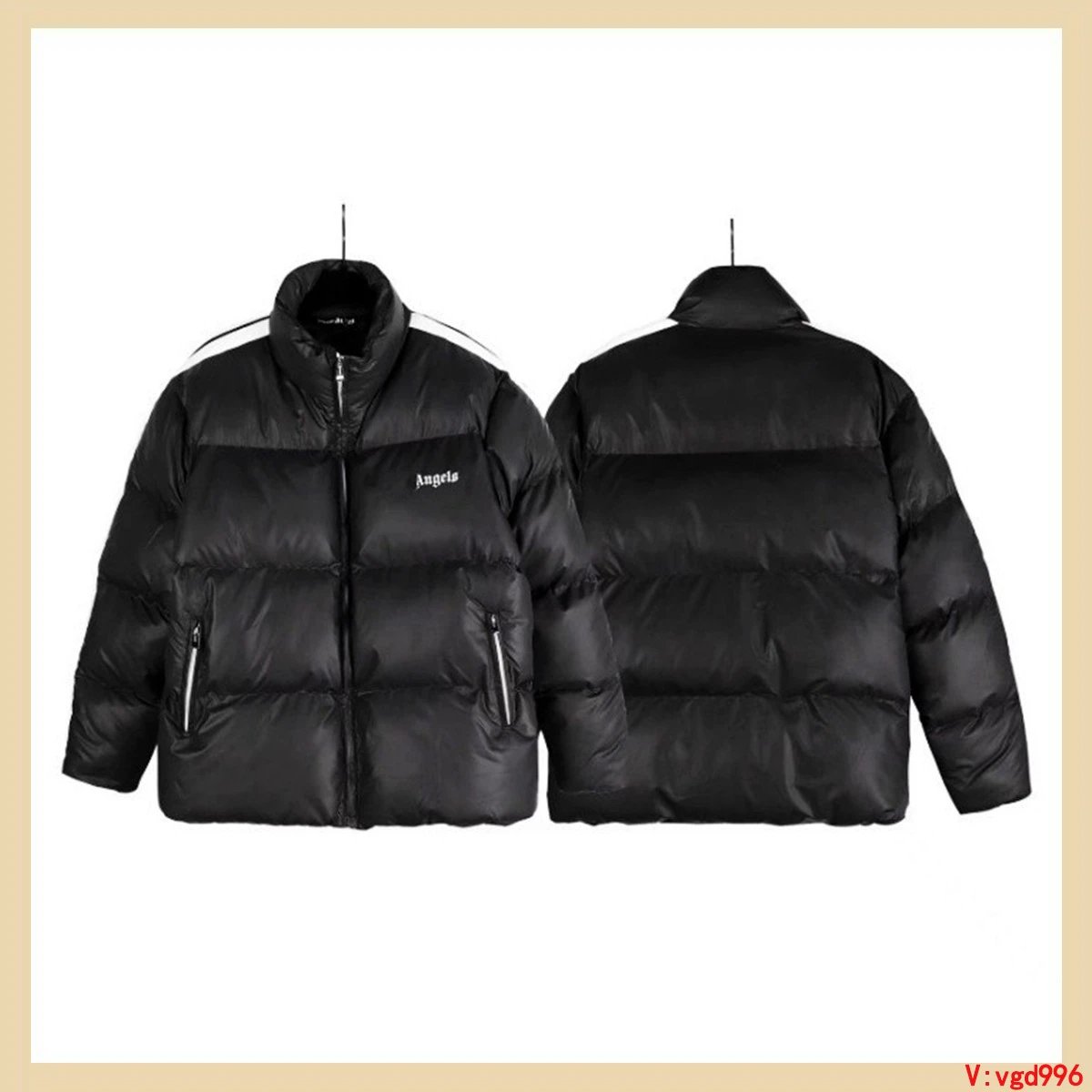 Palm Angels Angels Puffer Jacket Streetwear Down Jacket Black