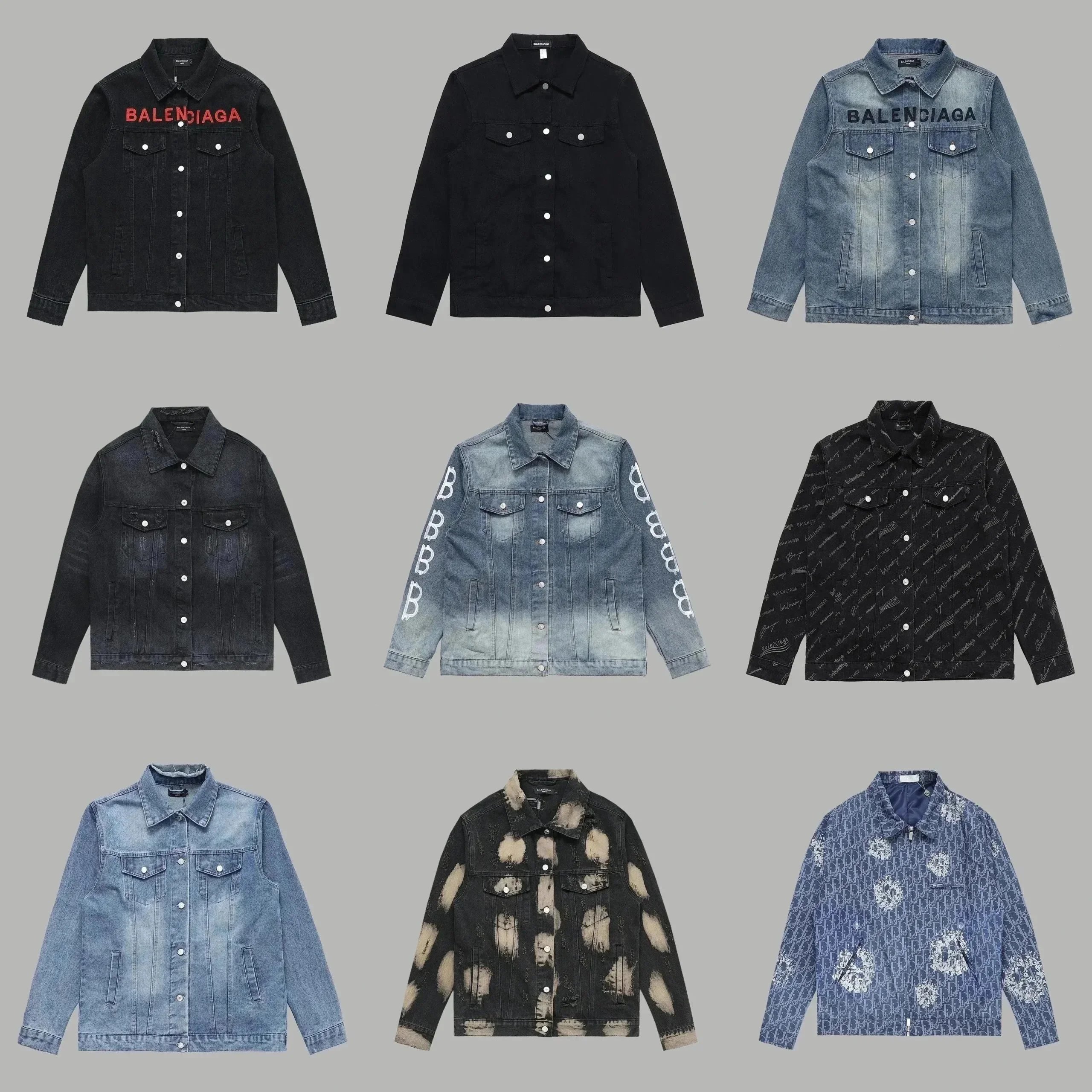 Balenciaga Denim Jacket Collection Oversized Streetwear Jacket Multicolor