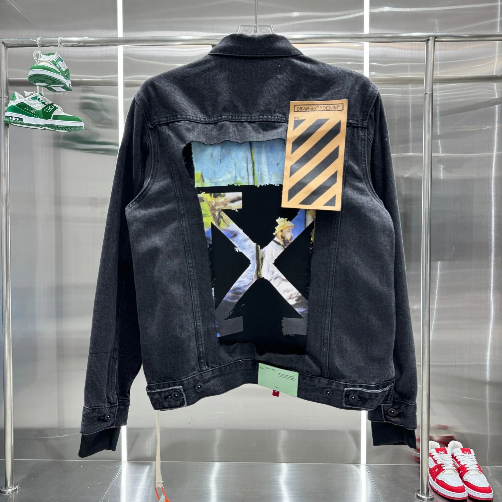 Off-White Caravaggio Painting Denim Jacket Black