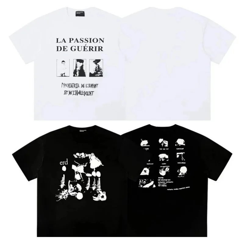 ERD Graphic Print Oversized Graphic Tee Black and White