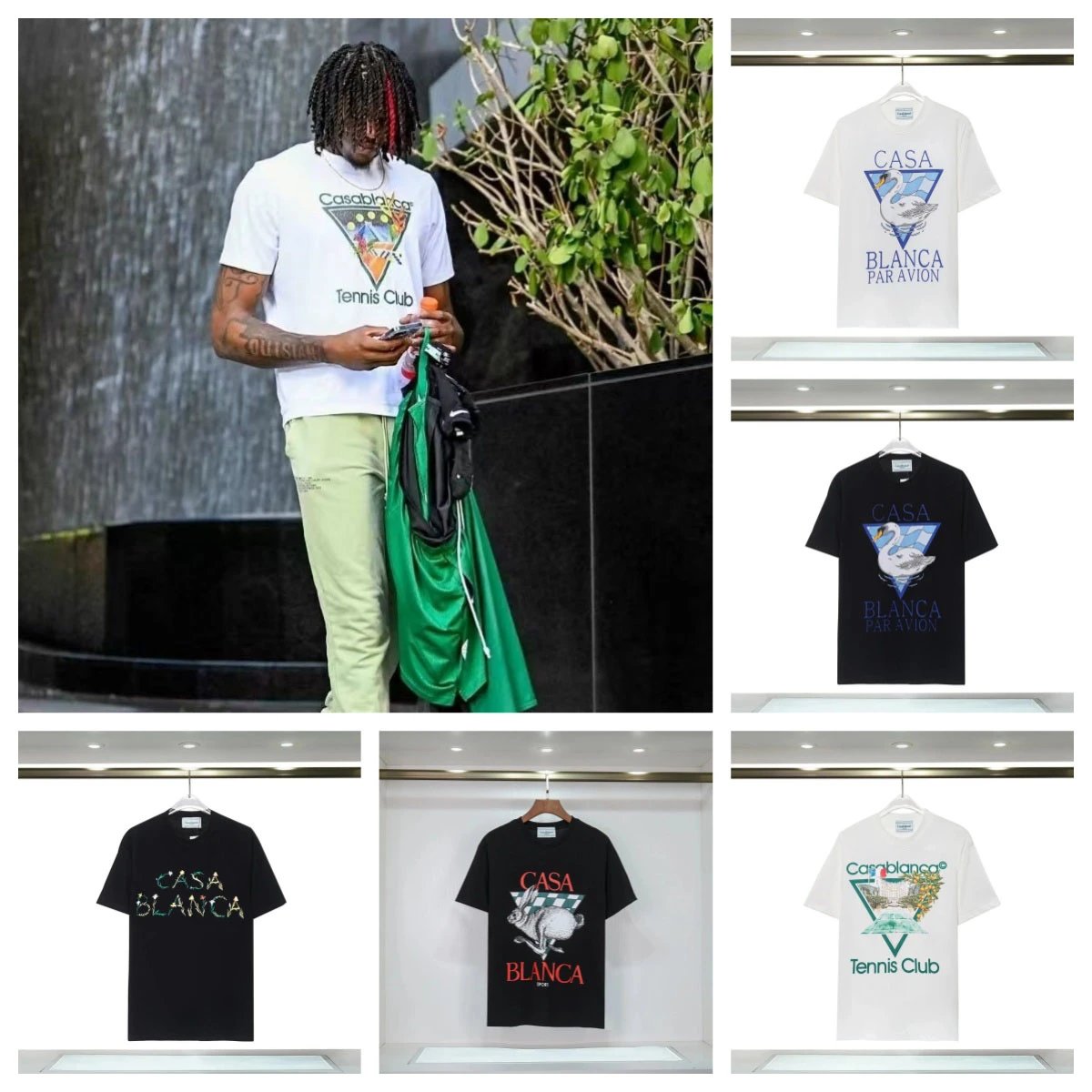 Casablanca Tennis Club Graphic Tee Cotton T-Shirt White