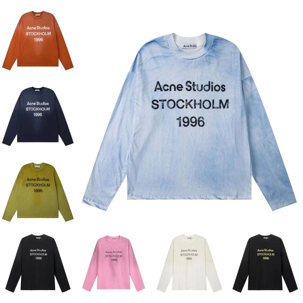 Acne Studios Stockholm 1996 Oversized Long Sleeve Shirt Multicolor