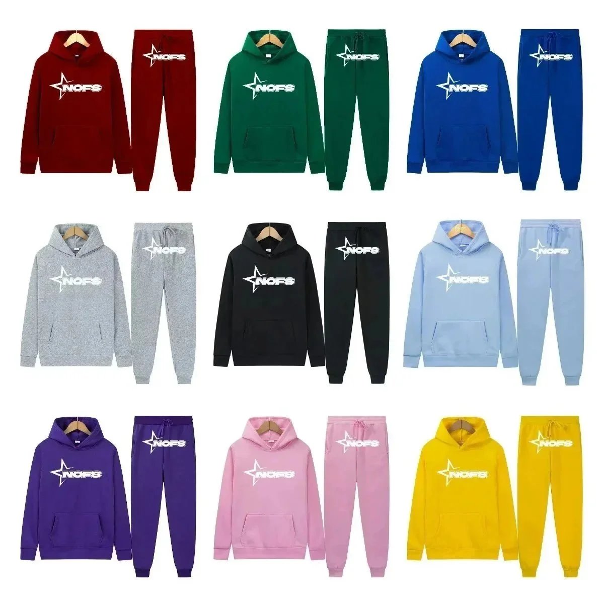 Design Star Print Streetwear Tracksuit Set Multicolor