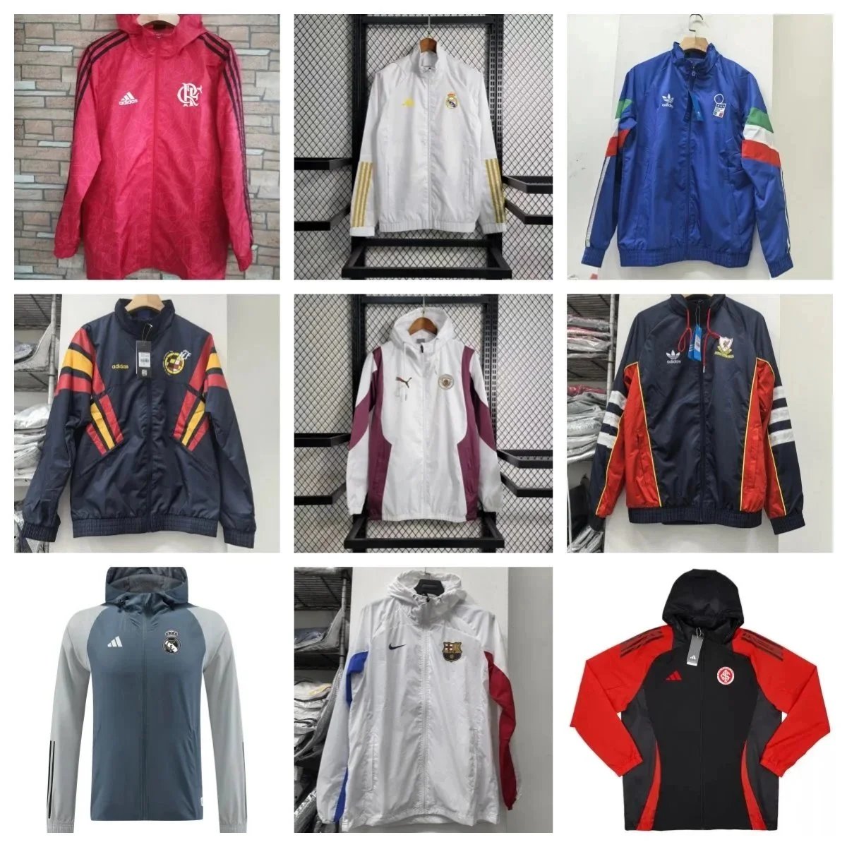 Adidas Football Training Jacket Sporty Windbreaker Multicolor