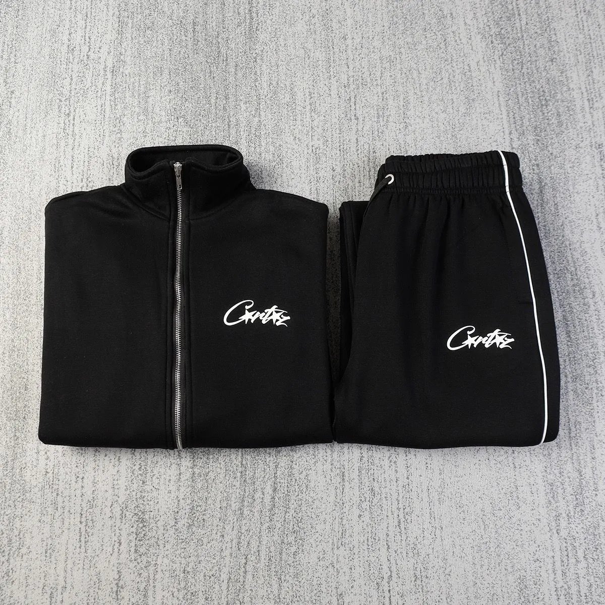 Corteiz Tracksuit Set Streetwear Matching Set Black