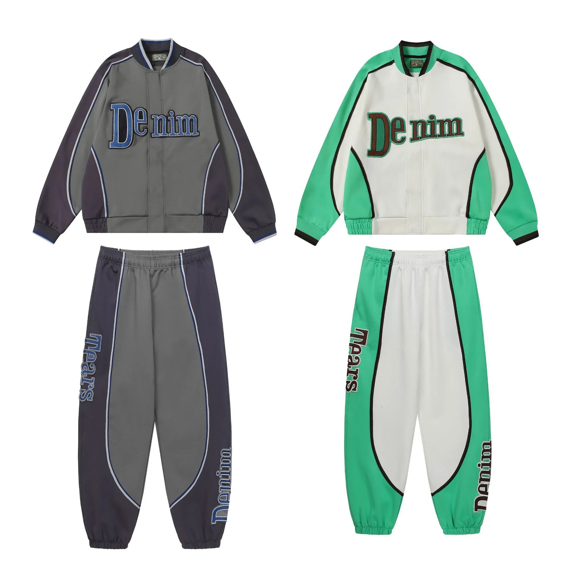 Design Denim Tears Graphic Streetwear Tracksuit Set Multicolor