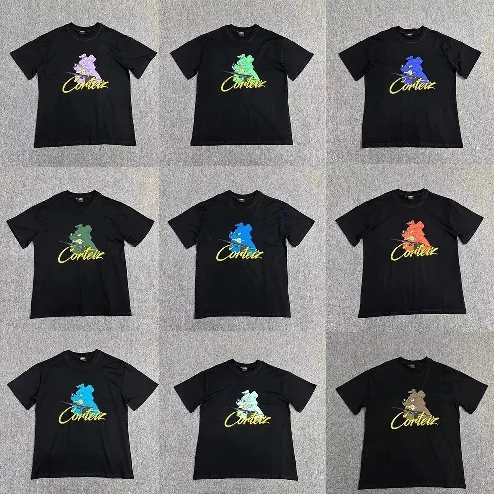 Corteiz Dog Graphic Streetwear T-Shirt Black