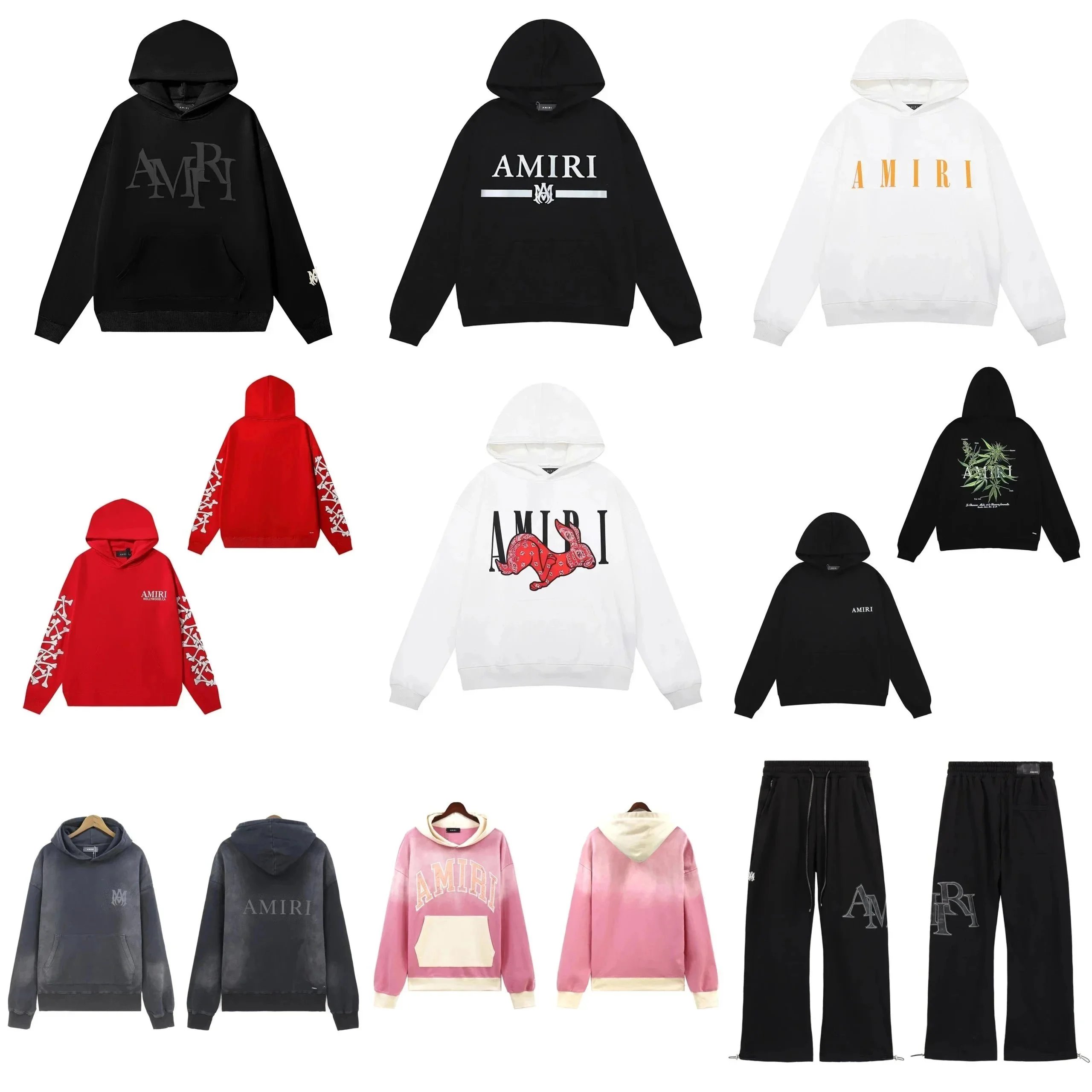 Amiri Graphic Print Streetwear Hoodie and Sweatpants Multicolor