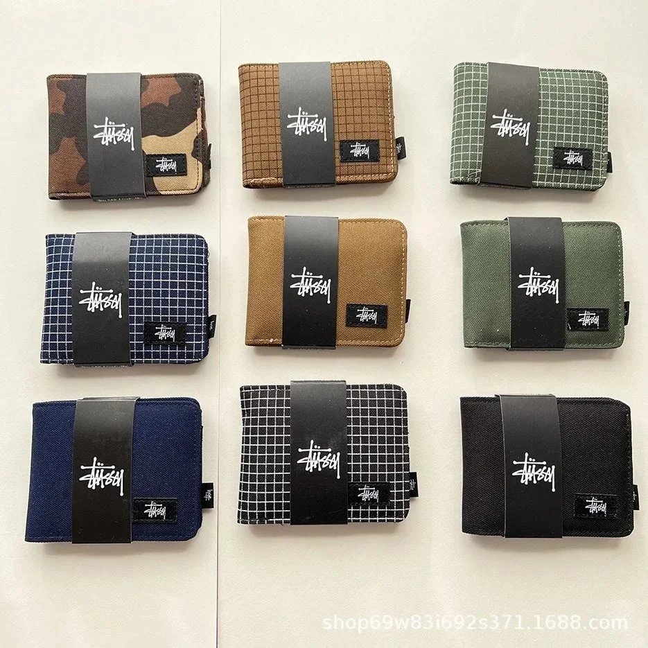 Stussy Canvas Bifold Wallet Streetwear Accessories Multicolor