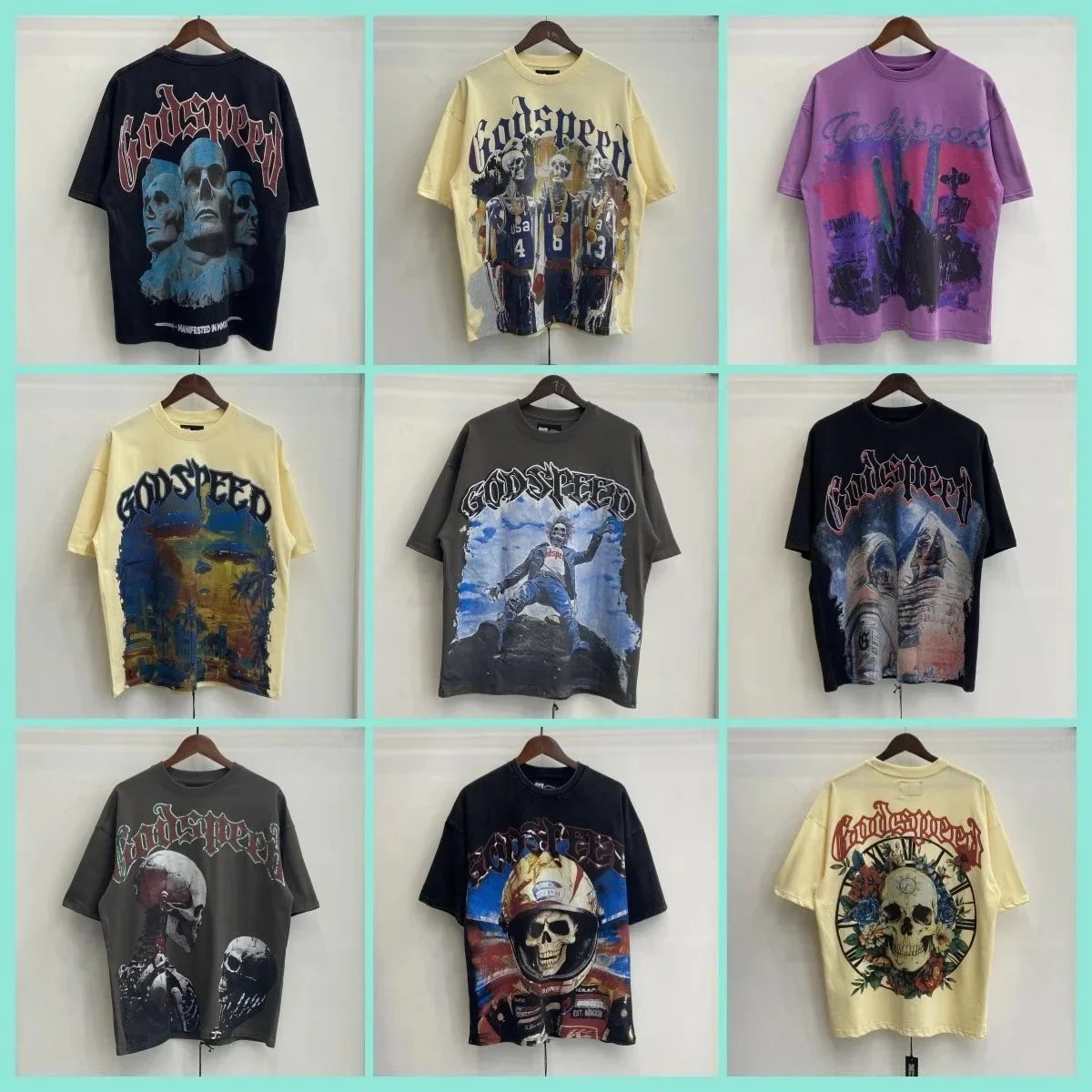 Godspeed Graphic Print Oversized Tee Multicolor