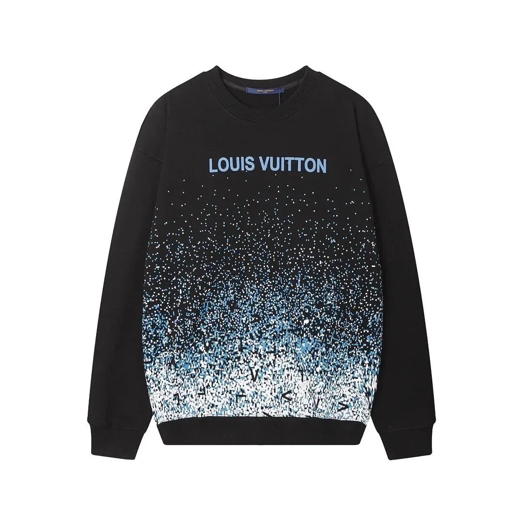 Louis Vuitton LV Pixelated Gradient Cotton Sweatshirt Black