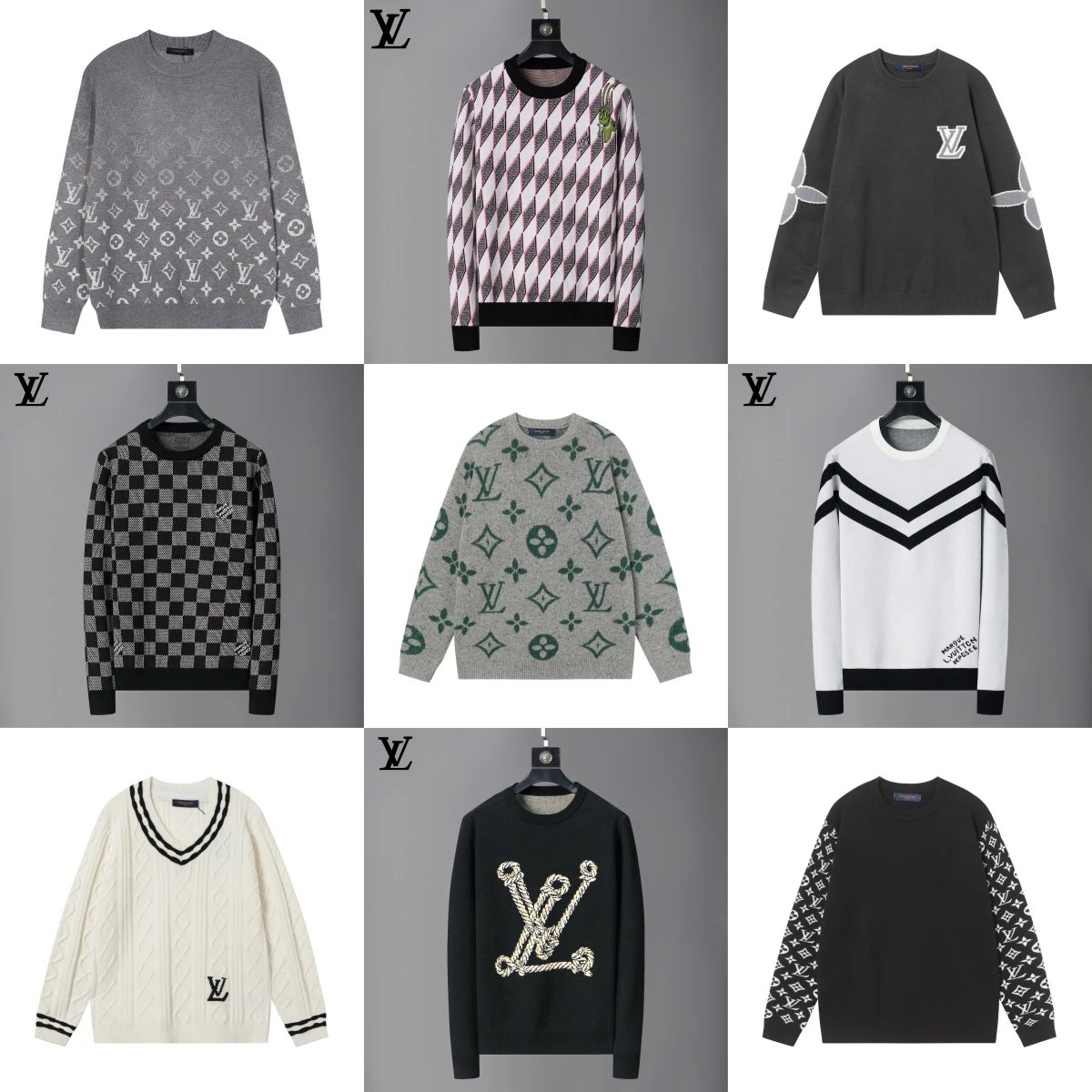 Louis Vuitton LV Monogram Knit Sweater Luxury Pullover Multicolor