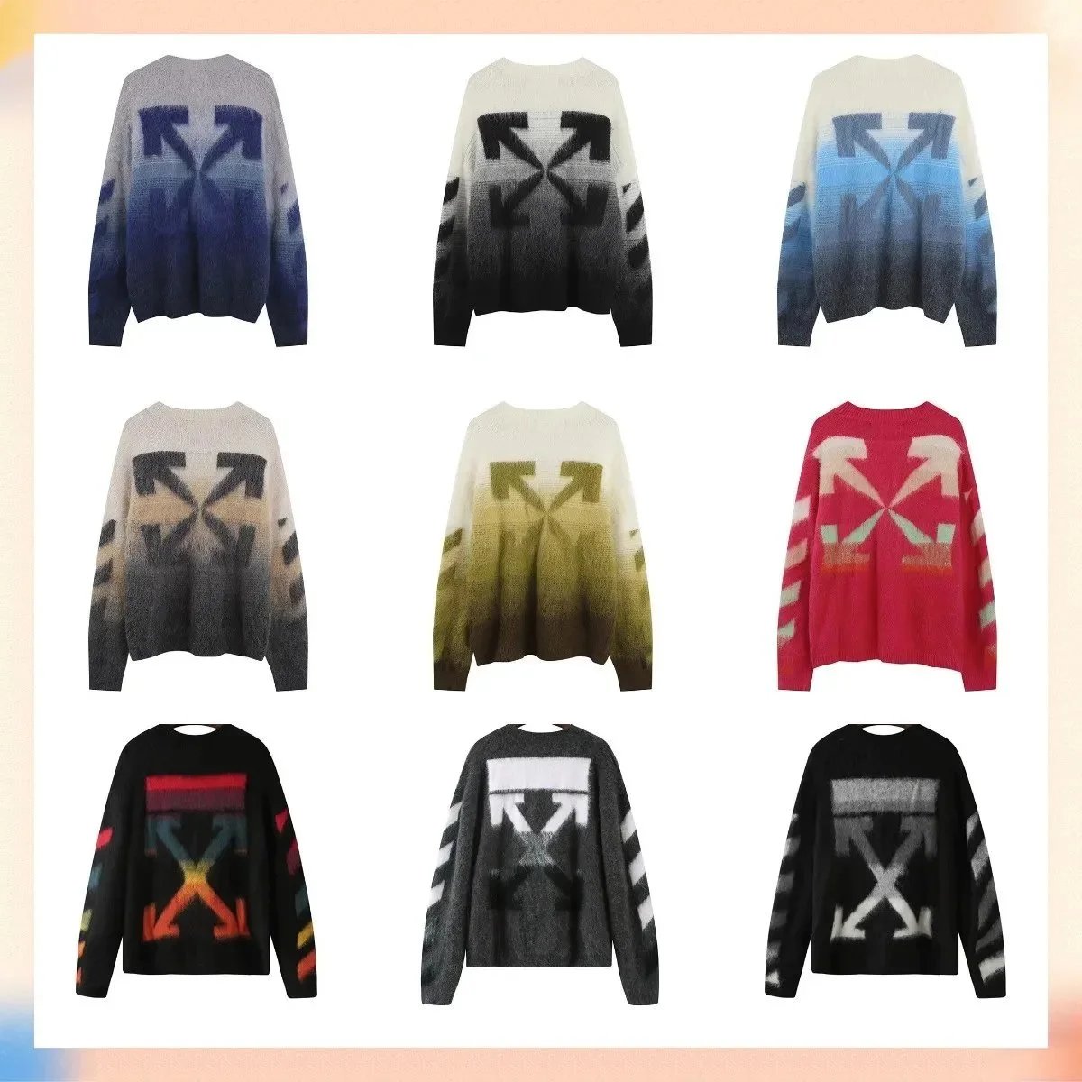Off-White Arrows Mohair Sweater Oversized Knitwear Multicolor