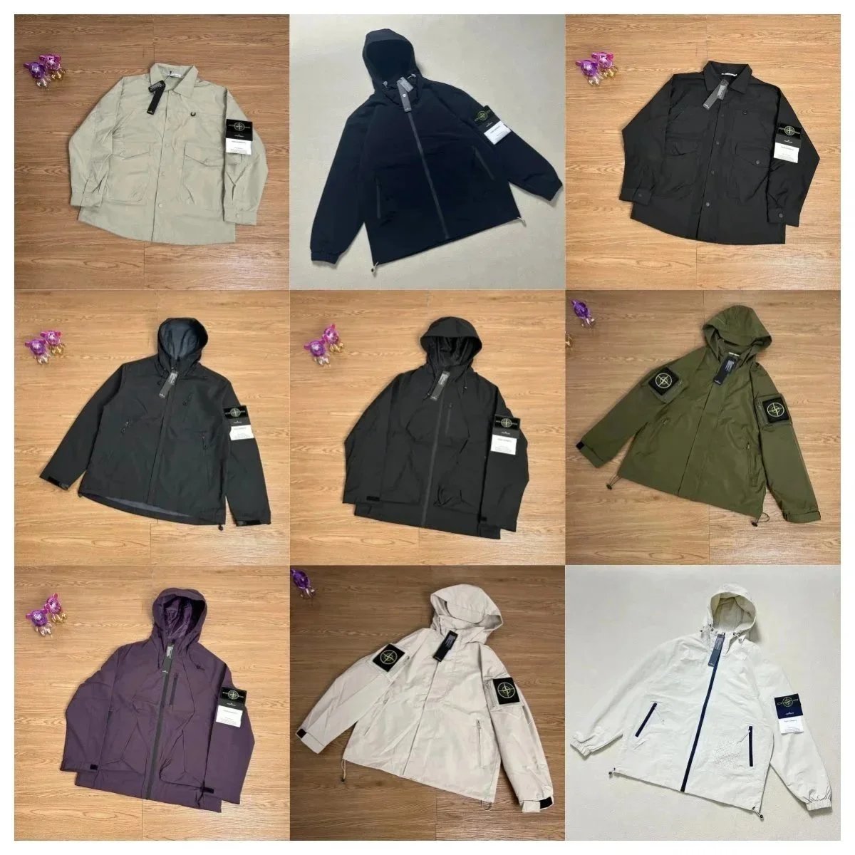 Stone Island Compass Patch Lightweight Windbreaker Jacket Multicolor