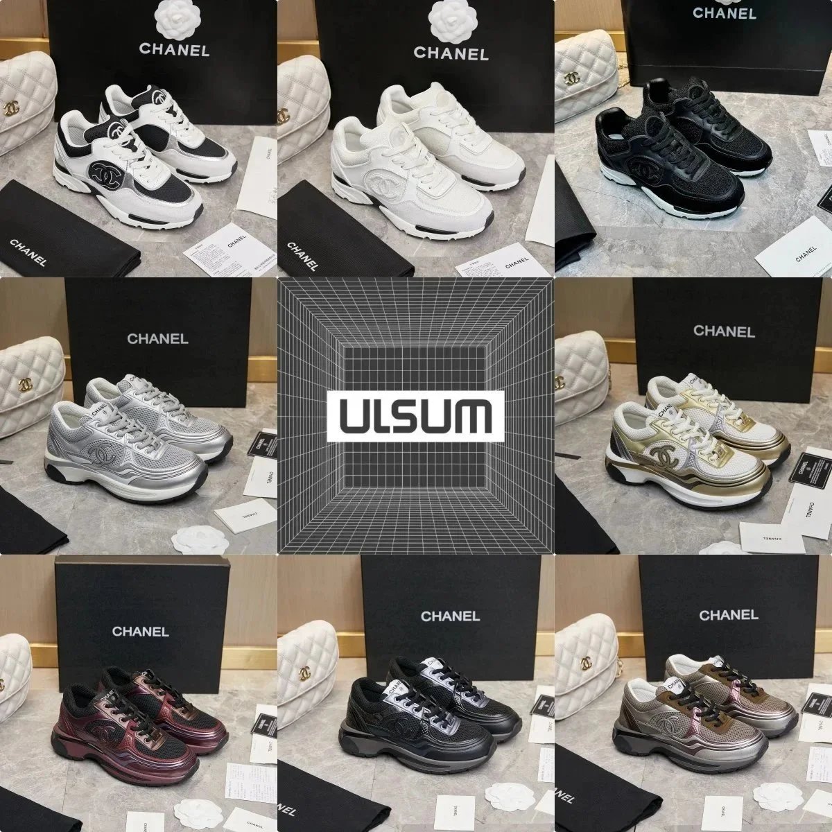 Chanel Trainer Sneakers Chunky Low Top Shoes Multicolor