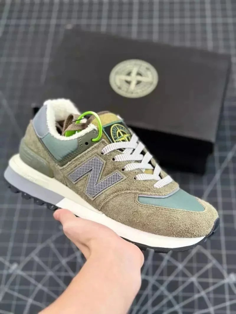 New Balance 574 Stone Island Chunky Sneakers Olive