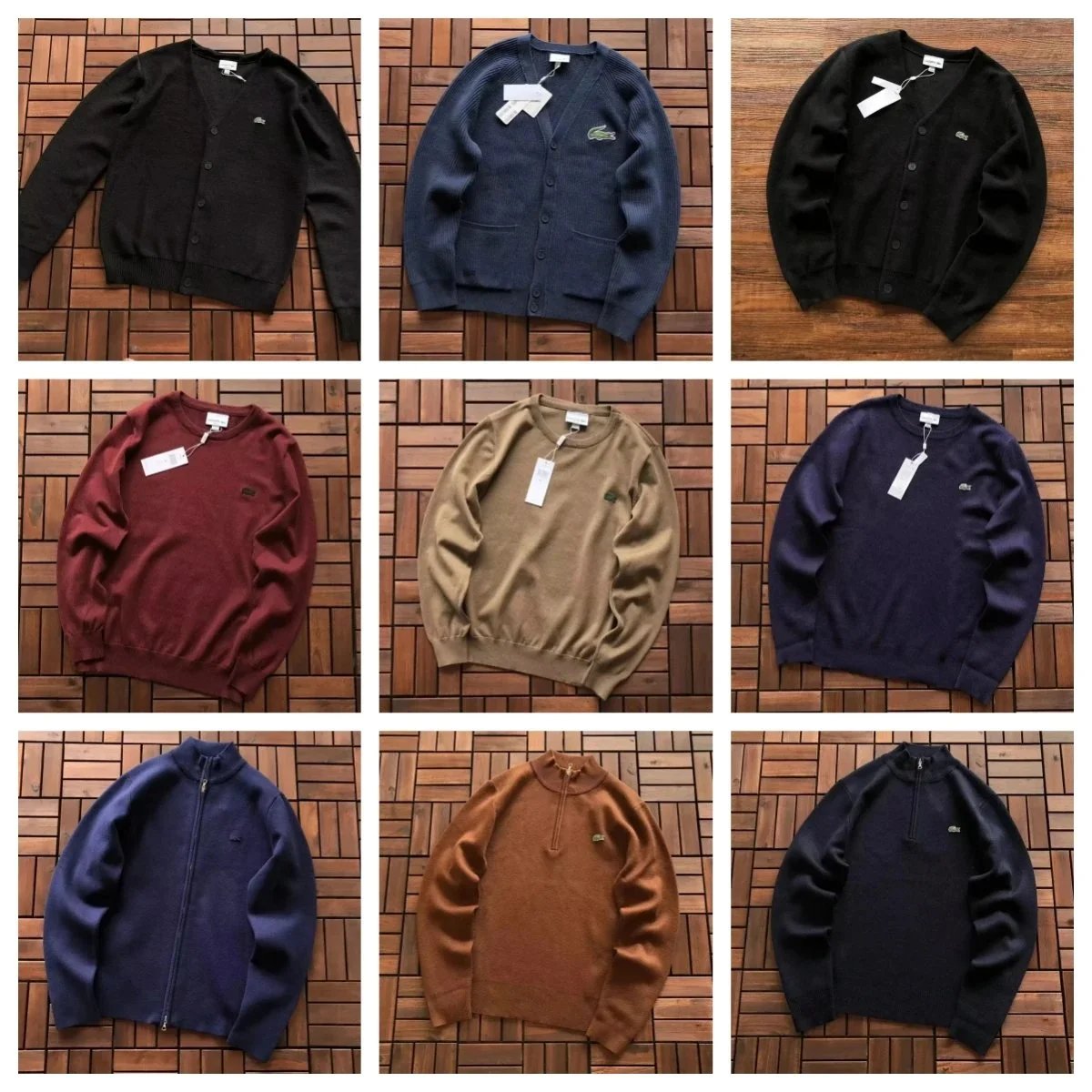 Lacoste Knitwear Collection Classic Casual Sweaters and Cardigans Multicolor