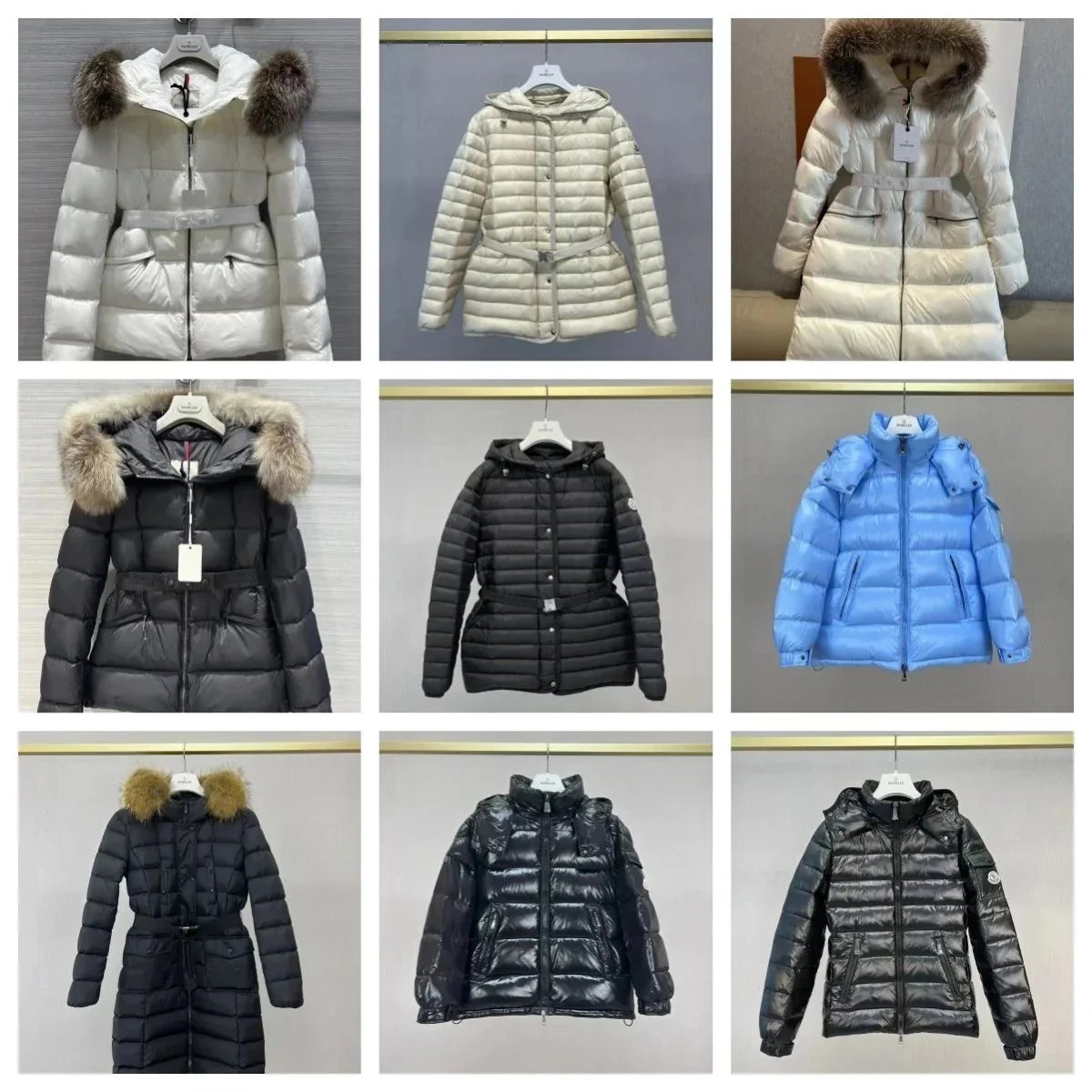 Moncler Puffer Down Jacket Quilted Winter Coat Multicolor