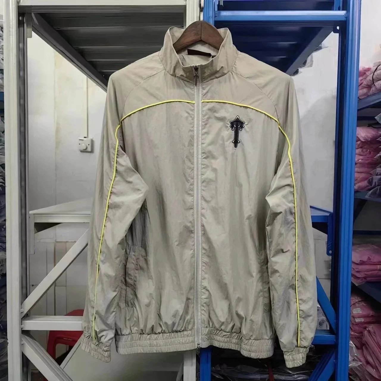 Trapstar Chenille Irongate Lightweight Windbreaker Jacket Beige