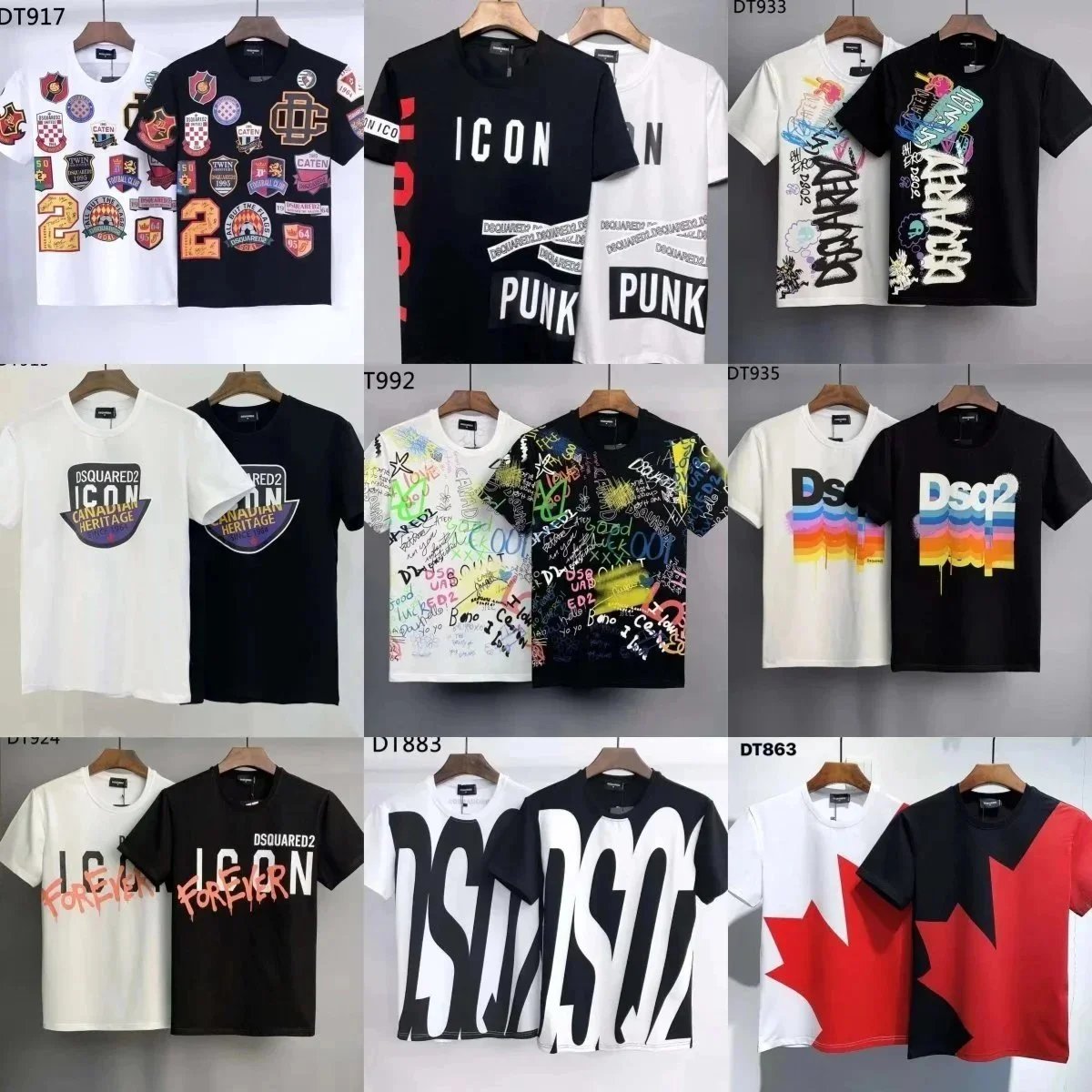Dsquared2 D2 Graphic Print Cotton T-Shirt Multicolor