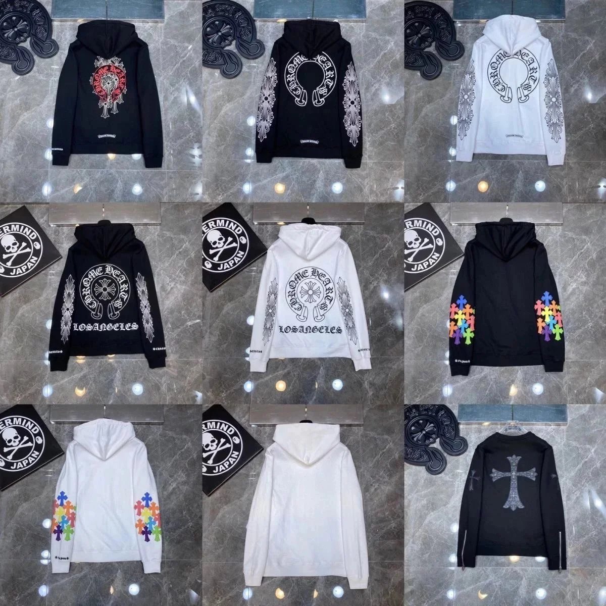 Chrome Hearts Graphic Print Streetwear Hoodie Multicolor