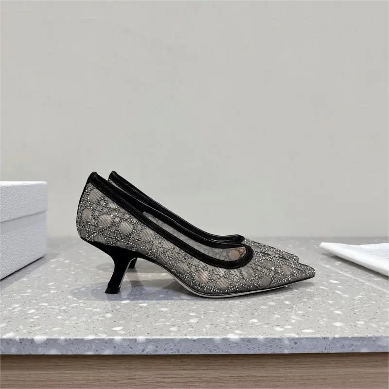 Dior J'Adior elegant mesh high heels Black