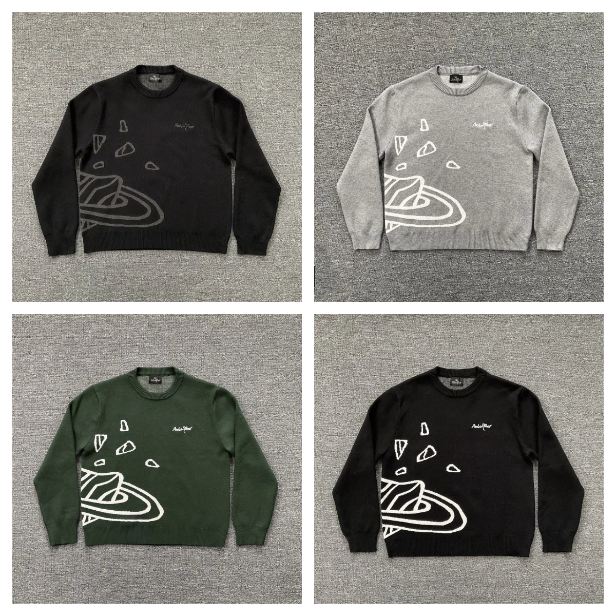 Broken Planet BPM Outer Space Knit Sweater Graphic Streetwear Multicolor
