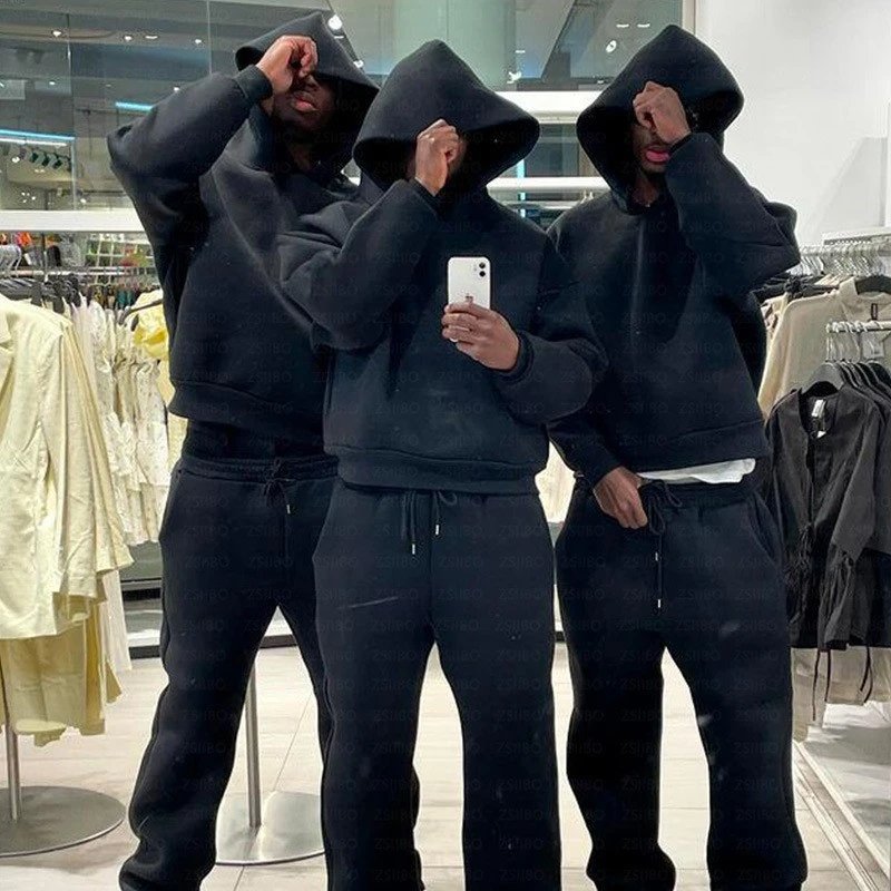 Design Oversized Streetwear Tracksuit Set Black