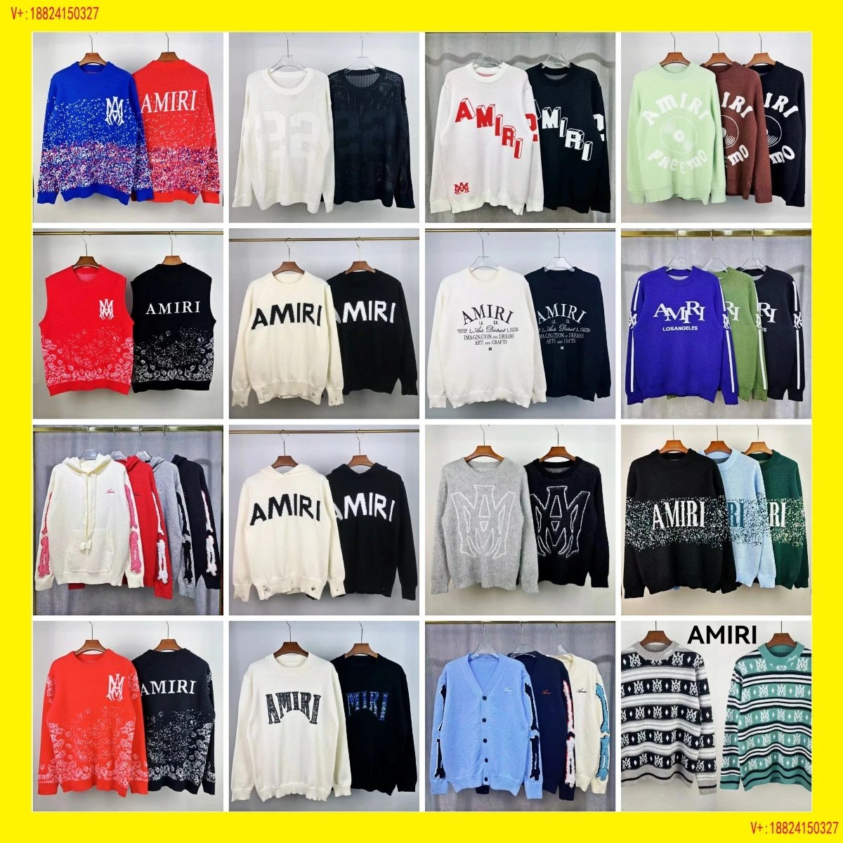 Amiri Graphic Knitwear Oversized Sweater Collection Multicolor