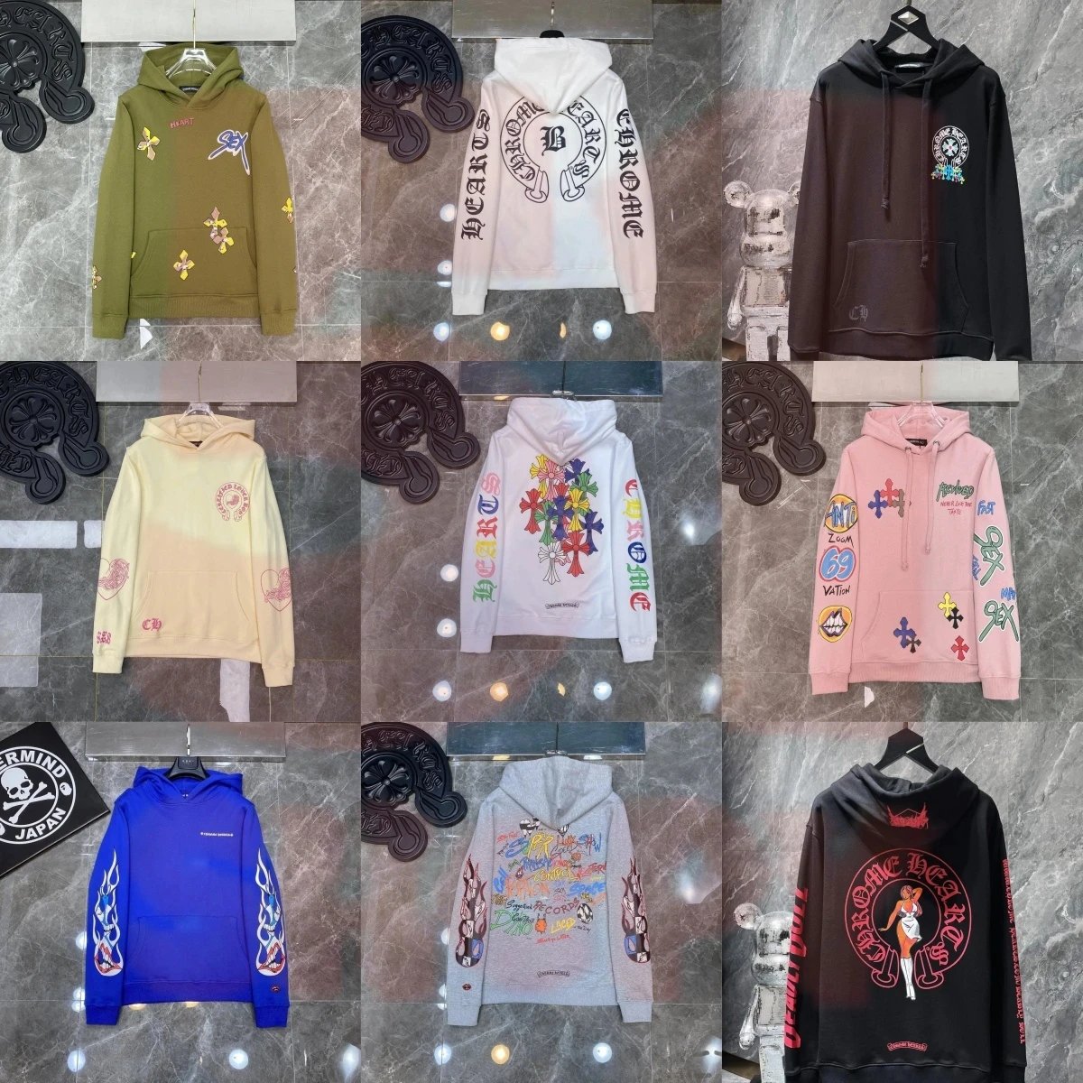 Chrome Hearts Graphic Print Streetwear Hoodie Multicolor