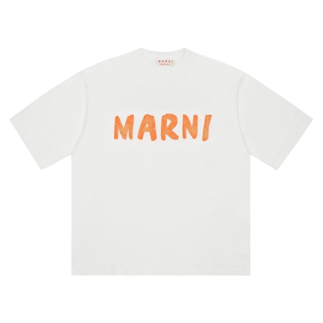 Marni Brushstroke Print Oversized Tee White