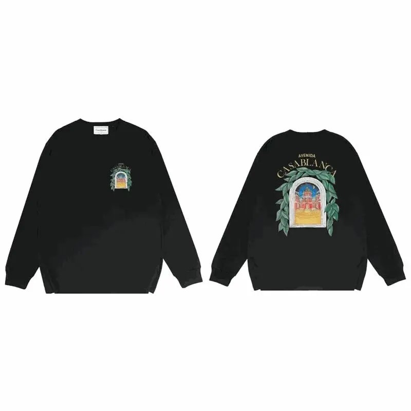 Casablanca Avenida Graphic Cotton Sweatshirt Black