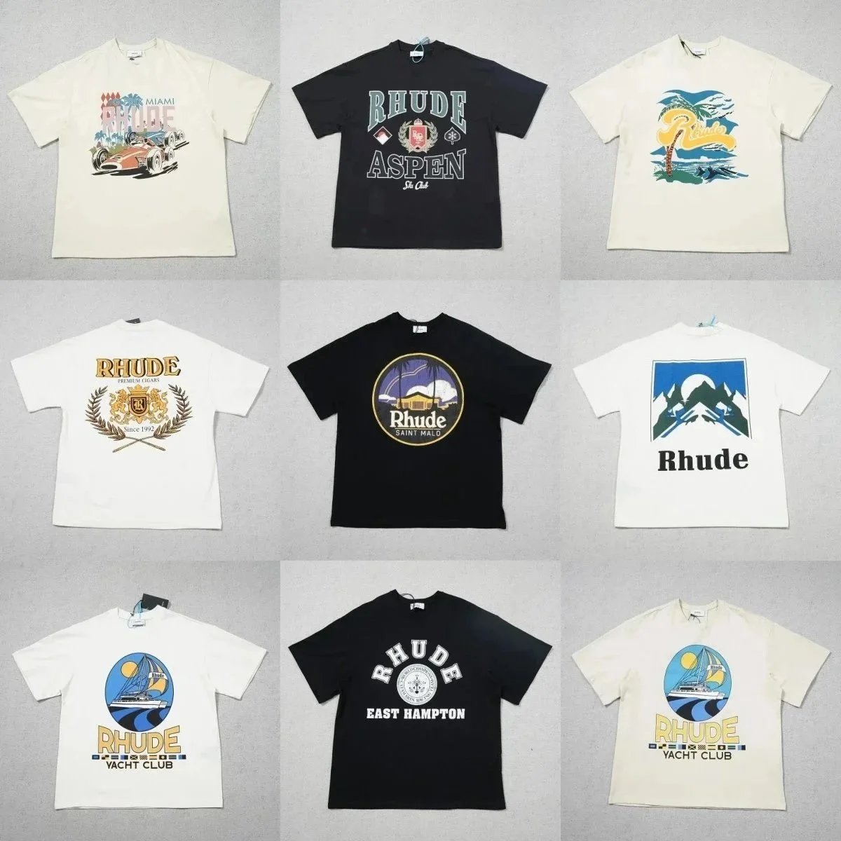 Rhude Graphic Print Oversized Tee Multicolor