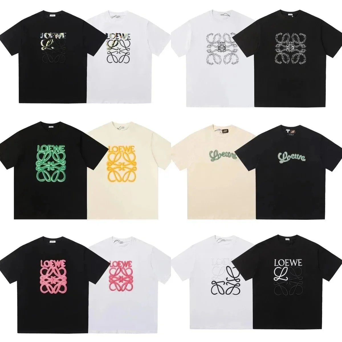 Loewe Anagram Graphic Cotton T-Shirt Multicolor