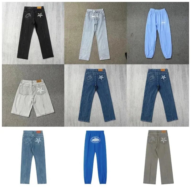 Corteiz CRTZ Star Denim and Joggers Streetwear Pants Multicolor