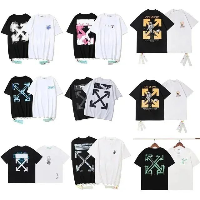 Off-White Graphic Print Oversized Tee Black and White