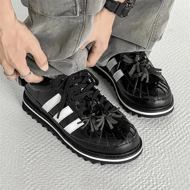 Adidas Superstar Fringe chunky sneakers Black and White