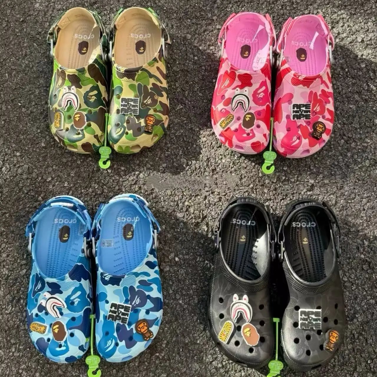 A Bathing Ape BAPE Classic Clog Camo Casual Clogs Multicolor