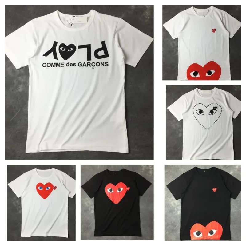 Comme des Garçons CDG PLAY Heart Graphic Cotton T-Shirt White and Black
