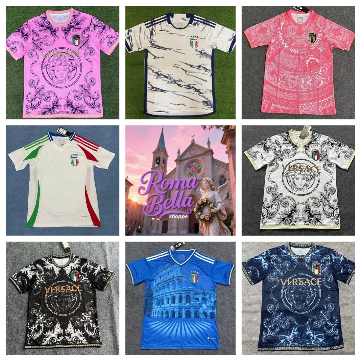 Versace Barocco Print Graphic Soccer Jersey Multicolor