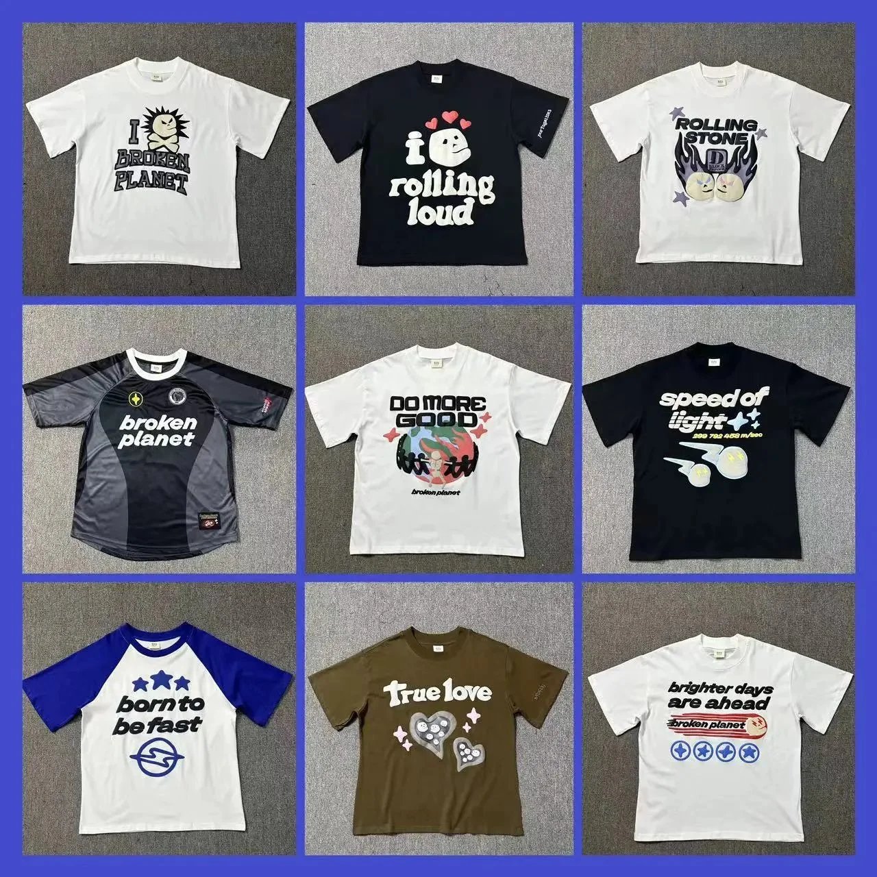 Broken Planet Graphic Print Oversized Tee Collection Multicolor