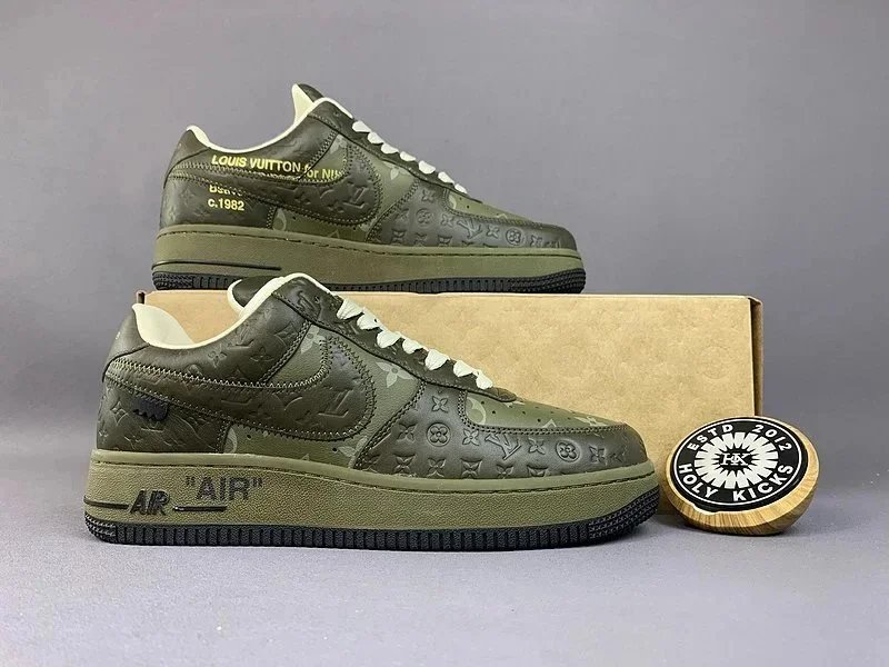 Louis Vuitton LV Air Force 1 Low Top Sneakers Olive