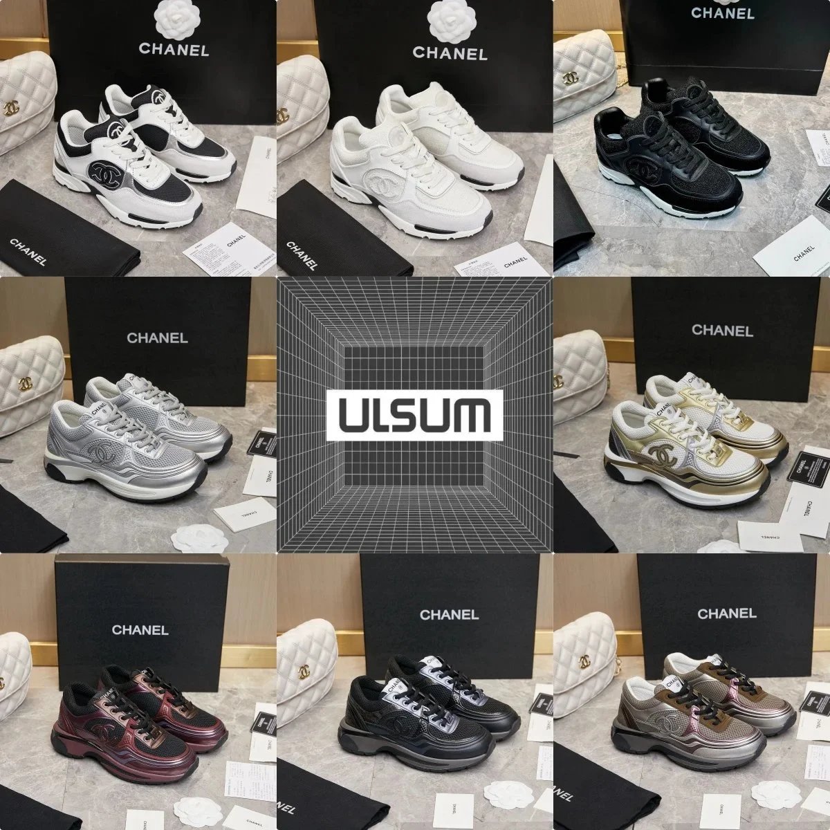 Chanel Trainer Sneakers Chunky Mesh Casual Shoes Multicolor